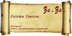 Zsinka Zsuzsa névjegykártya